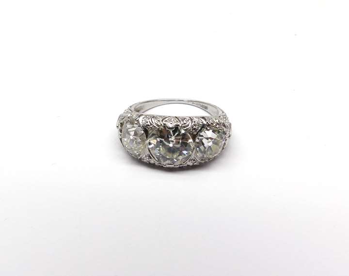 Antique diamond three stone ring